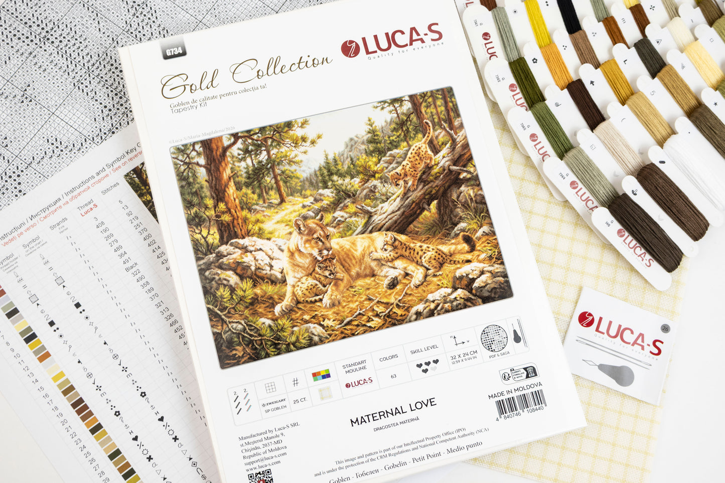 Set de brodat în goblen Luca-S Gold - Dragostea Maternă , G734