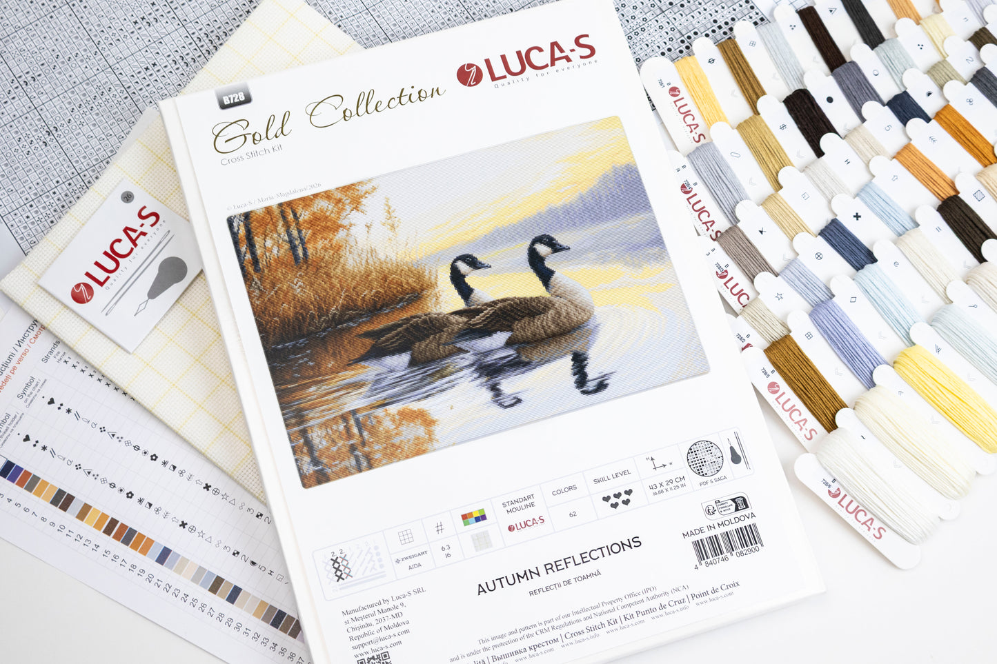 Set de brodat în cruciuliță Luca-S GOLD - Reflecții de Toamnă, B728
