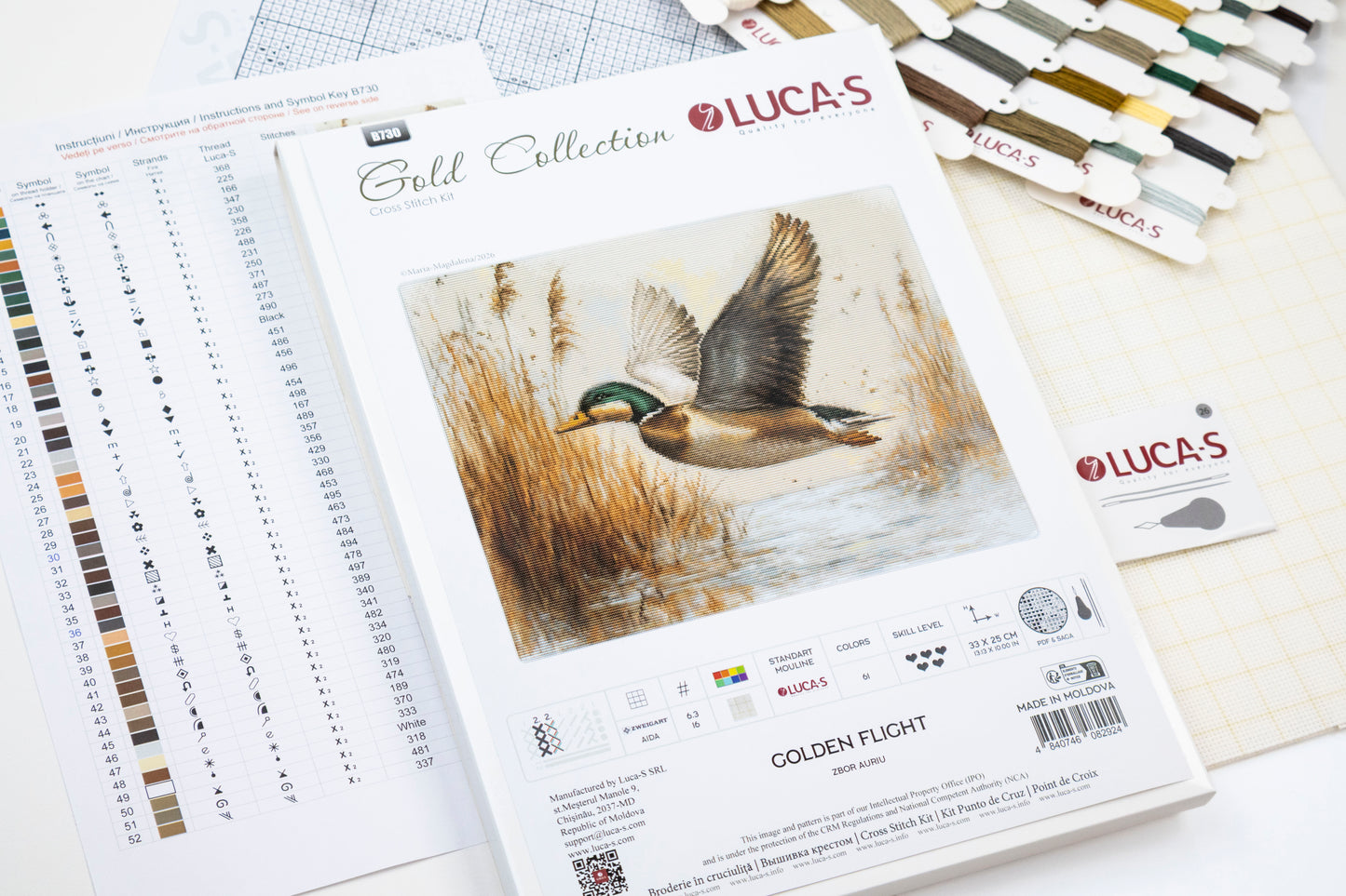 Set de brodat în cruciuliță Luca-S GOLD - Zbor Auriu, B730