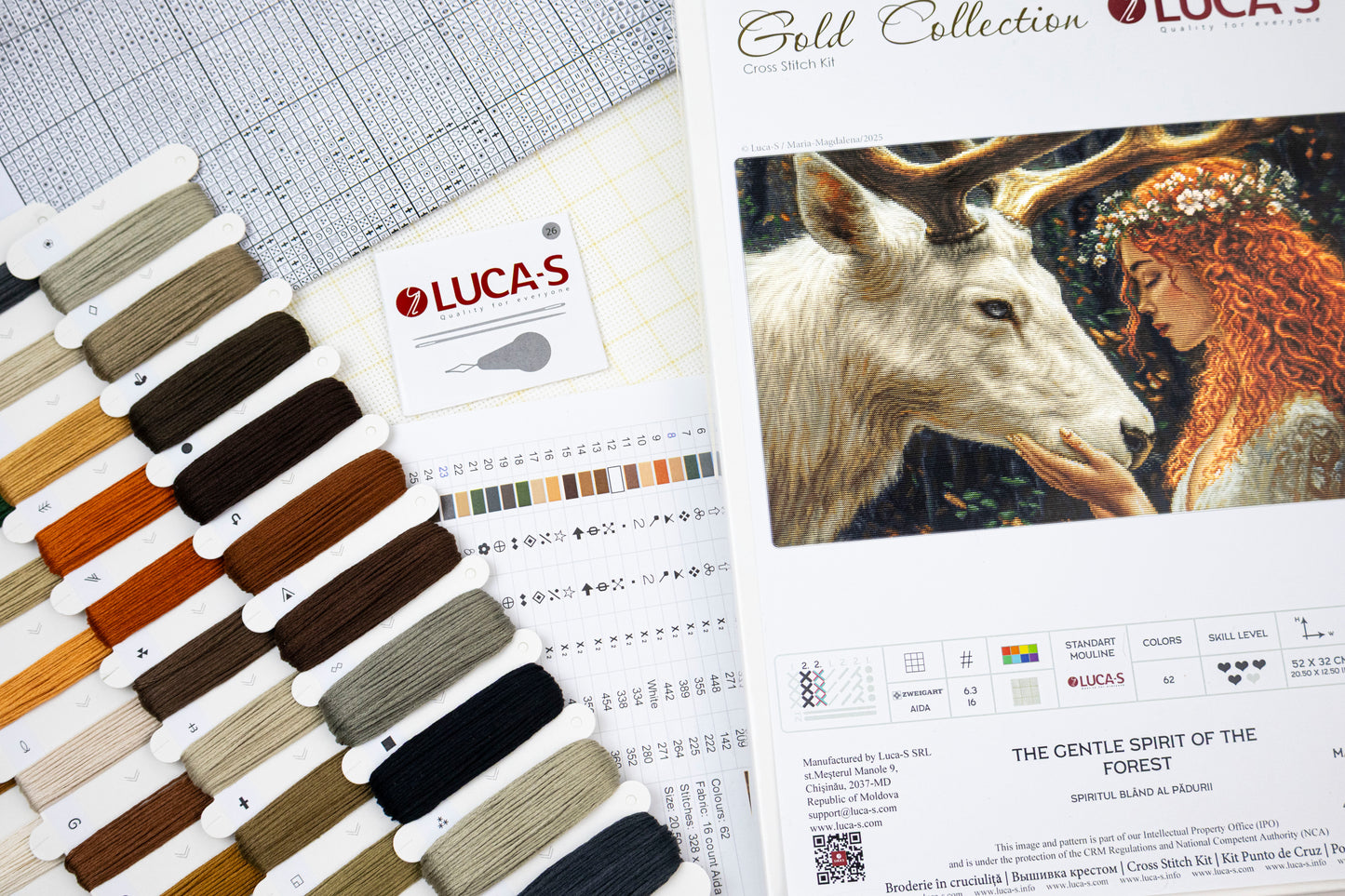 Set de brodat în cruciuliță Luca-S GOLD - Spiritul Blând al Pădurii, B724