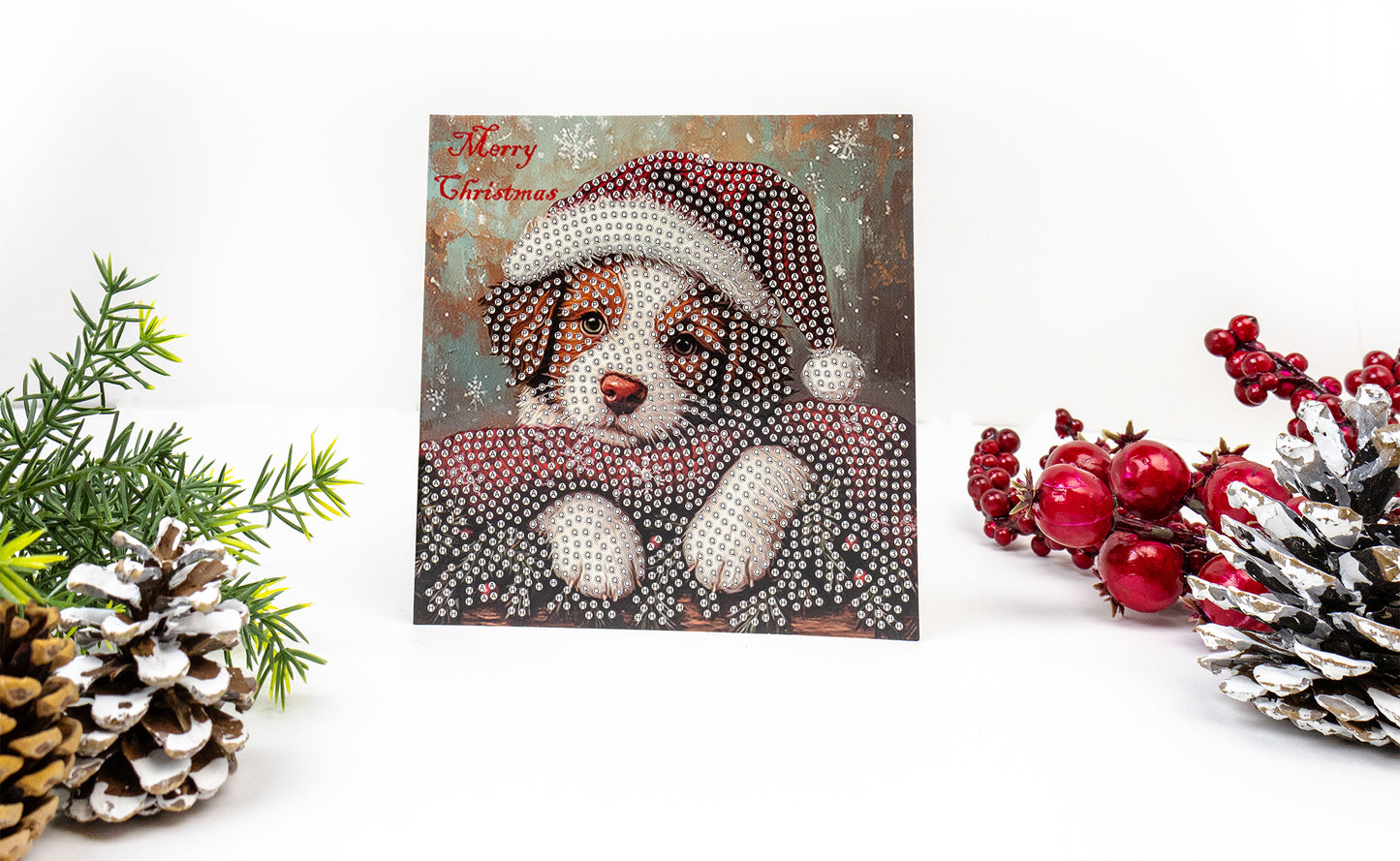 Set picturi cu diamante de Crăciun LetiStitch - Card Kit Jolly Little Friends, 348-0923