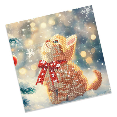 Set pictură cu diamante Card Kit LetiStitch - Merry Meow, 480-787