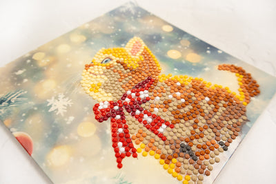 Set pictură cu diamante Card Kit LetiStitch - Merry Meow, 480-787
