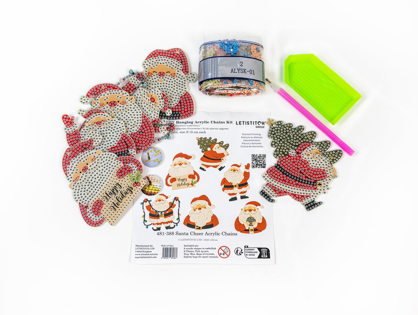 Set picturi cu diamante LetiStitch Ornaments - Santa Cheer, 481-388