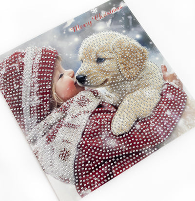 Set pictură cu diamante Card Kit LetiStitch - Puppy Love, 481-524