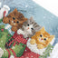Set pictură cu diamante Card Kit LetiStitch - Snowy Kitties, 481-548