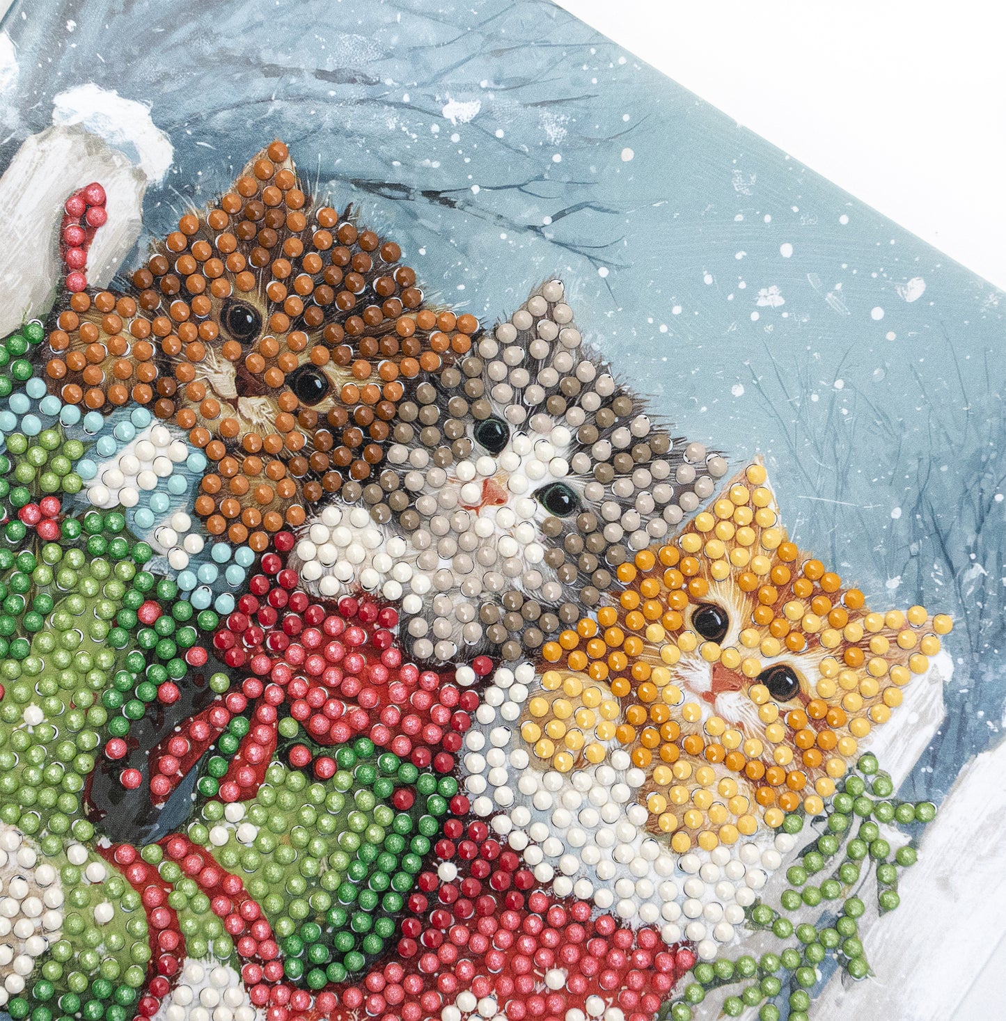 Set pictură cu diamante Card Kit LetiStitch - Snowy Kitties, 481-548