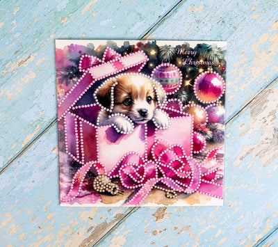 Set pictură cu diamante Card Kit LetiStitch - Christmas Surprise, 481-555