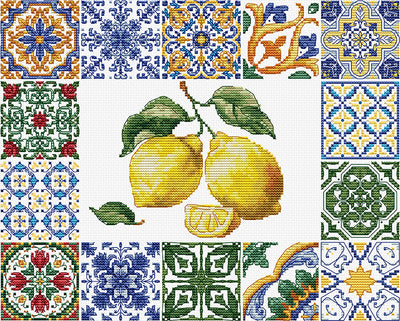 Set de brodat în cruciuliță Luca-S - Esența de Lămâie a Mediteranei, B7049