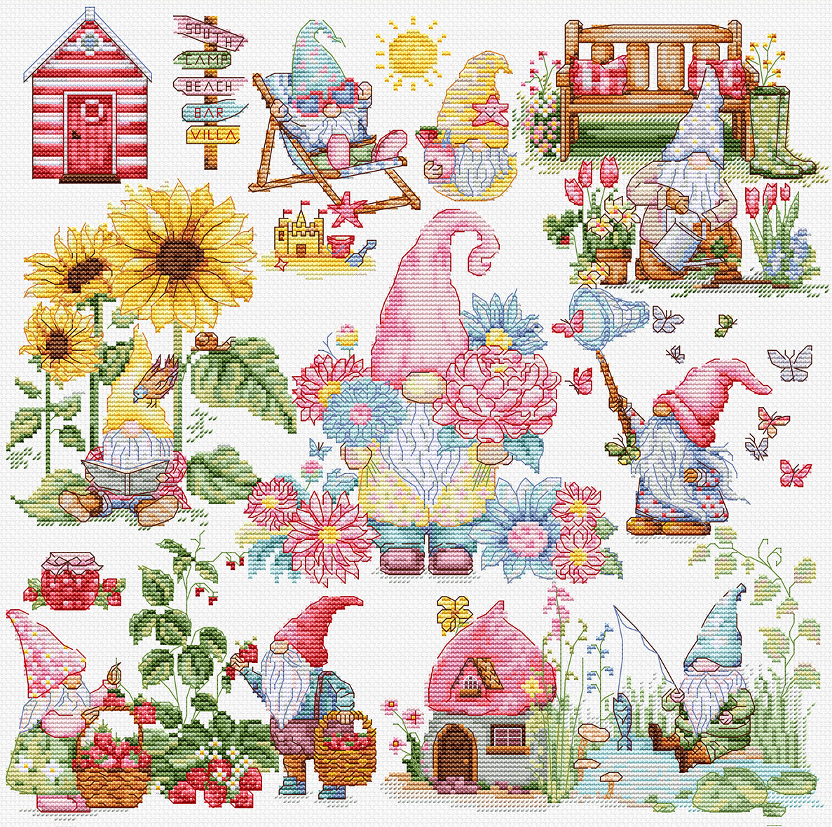 Set de brodat în cruciuliță Luca-S -  Povestea Gnomilor, B7060