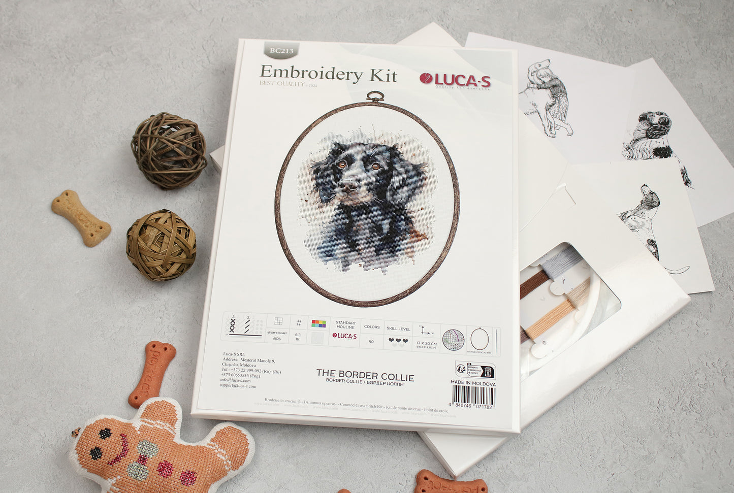 Set de brodat cu ramă inclusă Luca-S - BC213 Cățelușa Collie