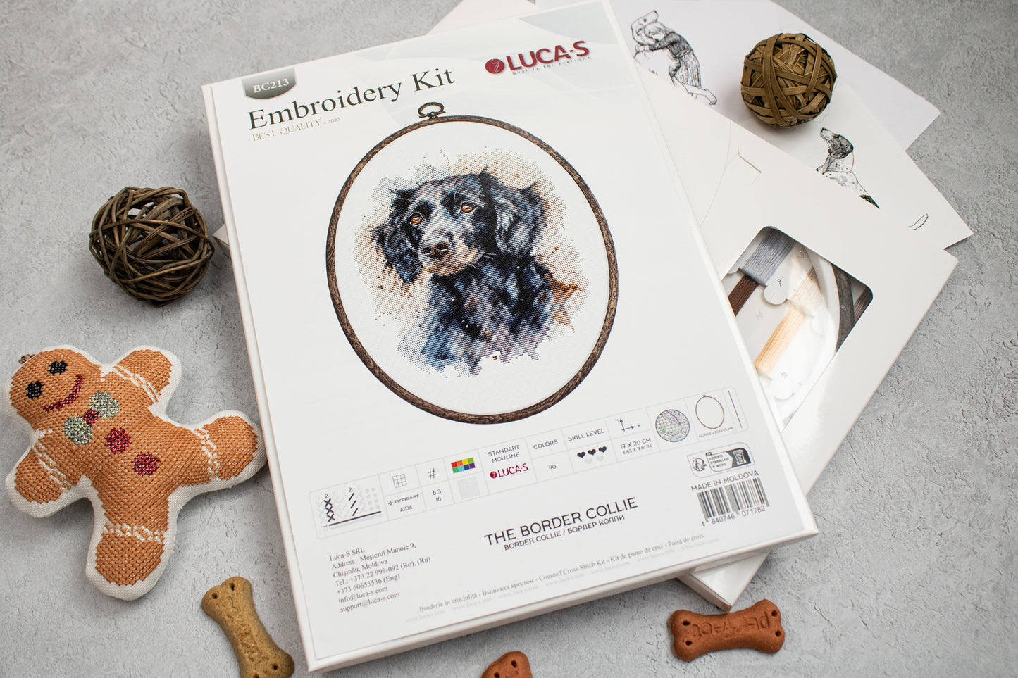 Set de brodat cu ramă inclusă Luca-S - BC213 Cățelușa Collie