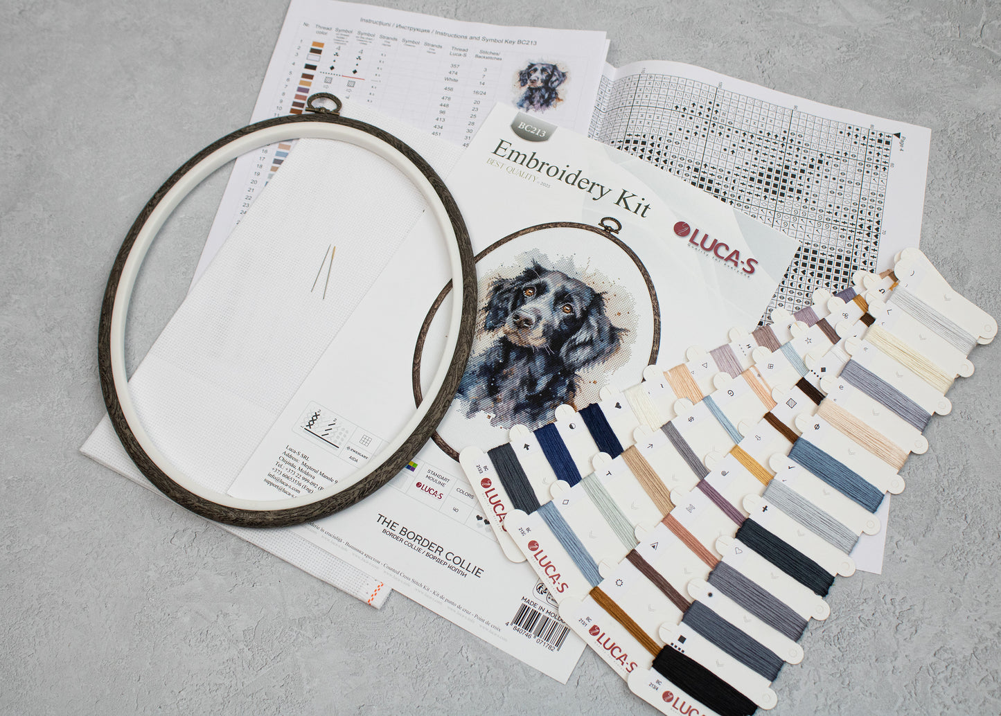 Set de brodat cu ramă inclusă Luca-S - BC213 Cățelușa Collie