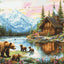 Set de brodat în cruciuliță Luca-S GOLD - Aventura Puilor de Urși, B726