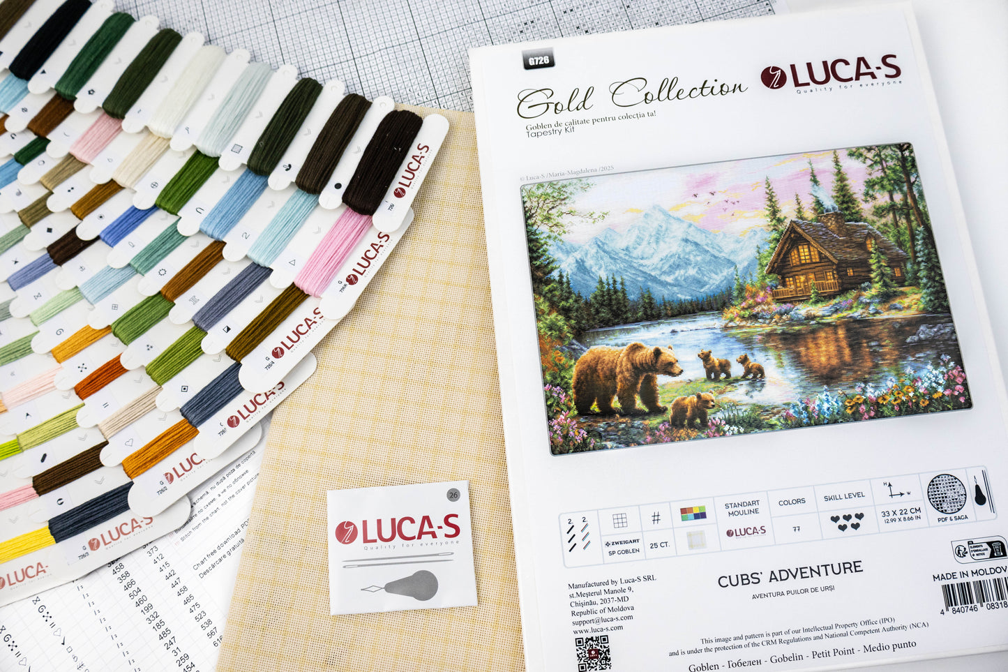 Set de brodat în goblen Luca-S GOLD - Aventura Puilor de Urși, G726
