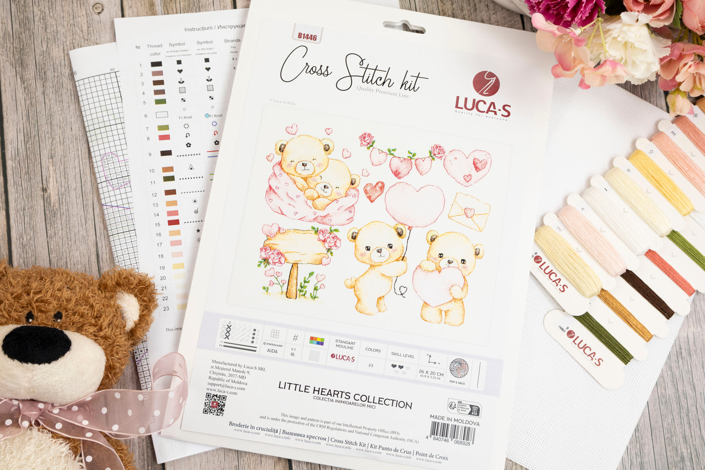 Set de brodat în cruciuliță Luca-S - Colecția Inimioarelor Mici, B1446