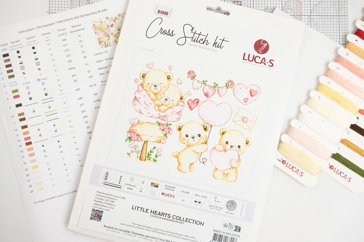 Set de brodat în cruciuliță Luca-S - Colecția Inimioarelor Mici, B1446