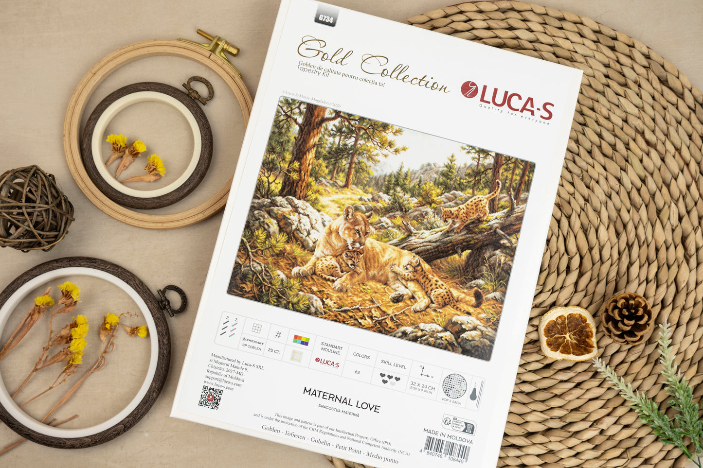 Set de brodat în goblen Luca-S Gold - Dragostea Maternă , G734
