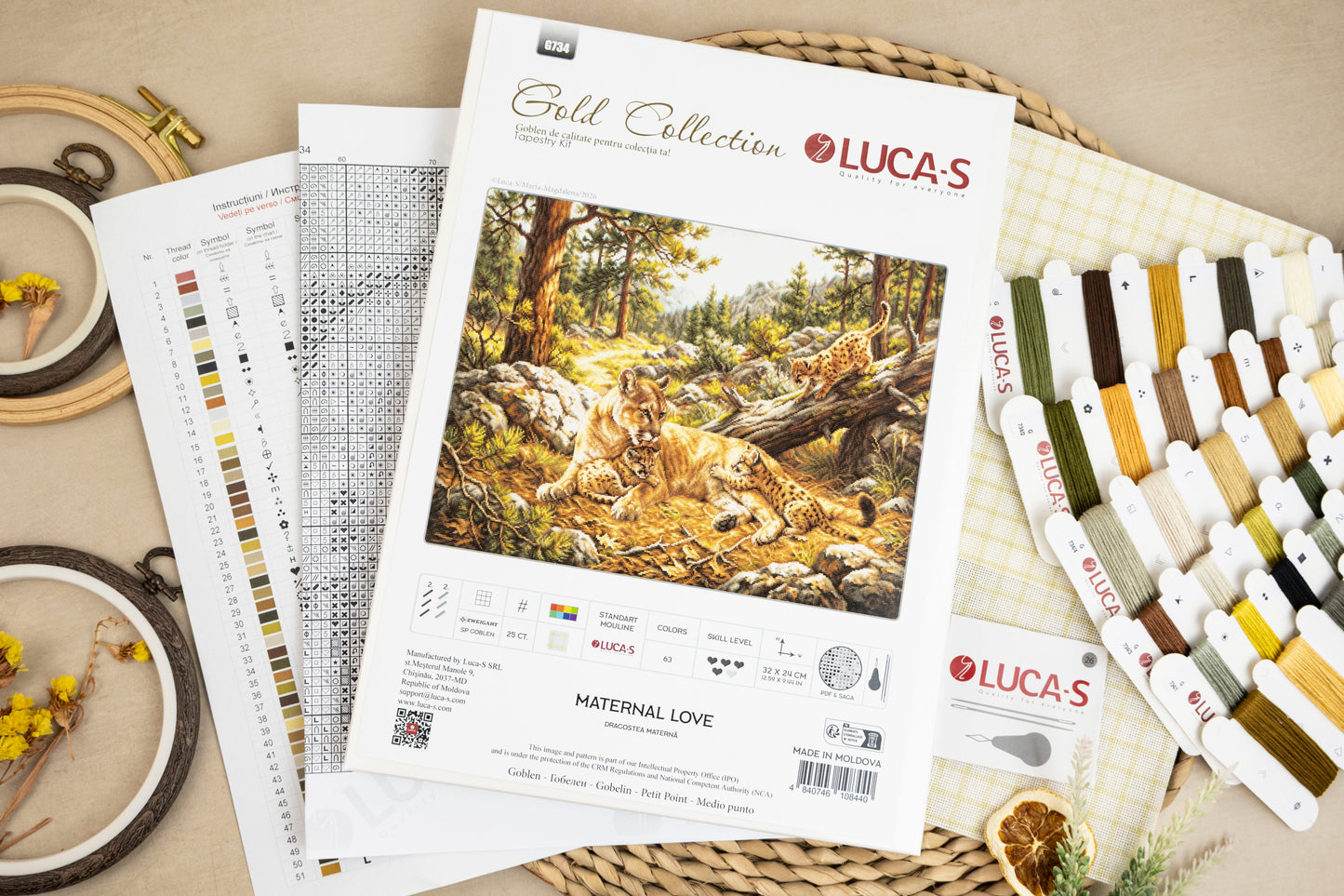 Set de brodat în goblen Luca-S Gold - Dragostea Maternă , G734