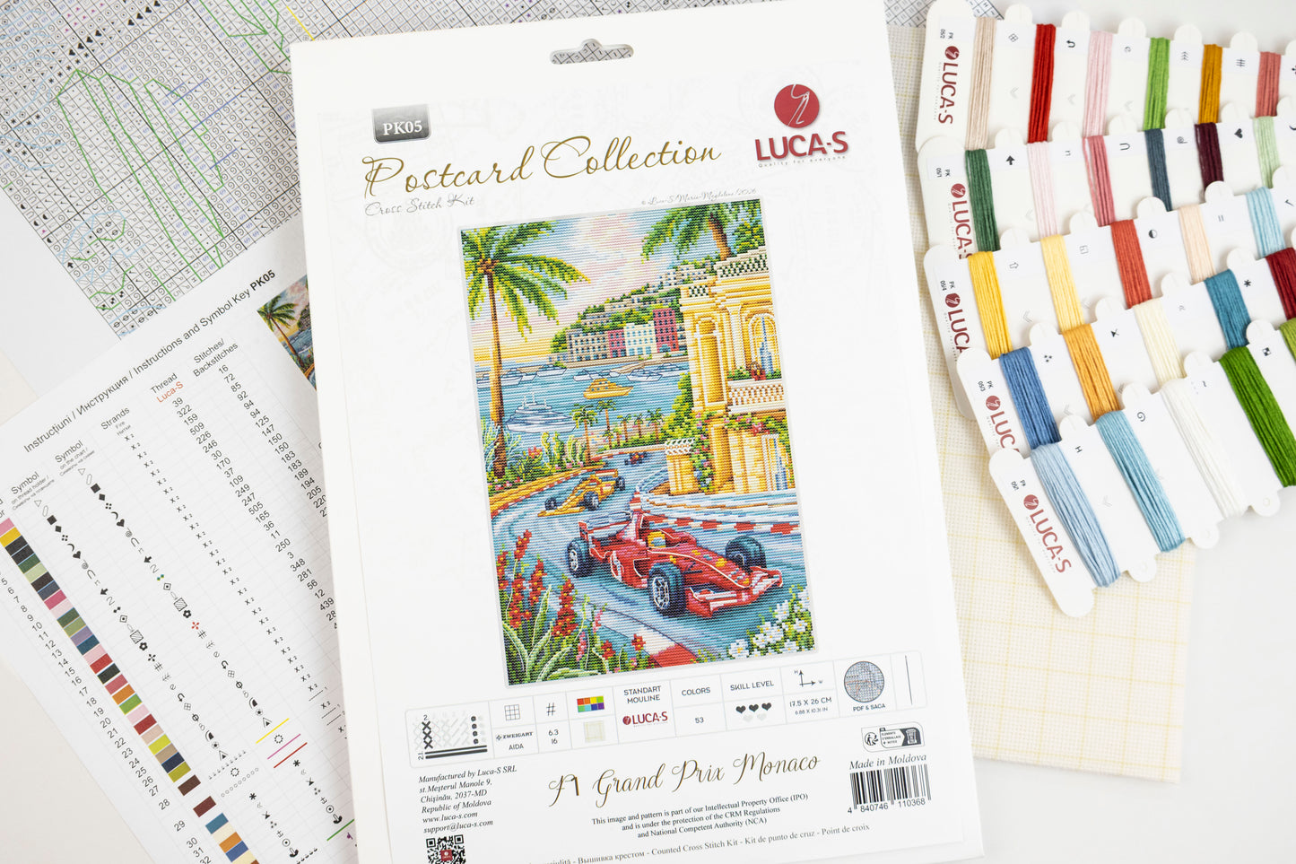 Set de brodat în cruciuliță Luca-S - F1 Grand Prix Monaco, PK05