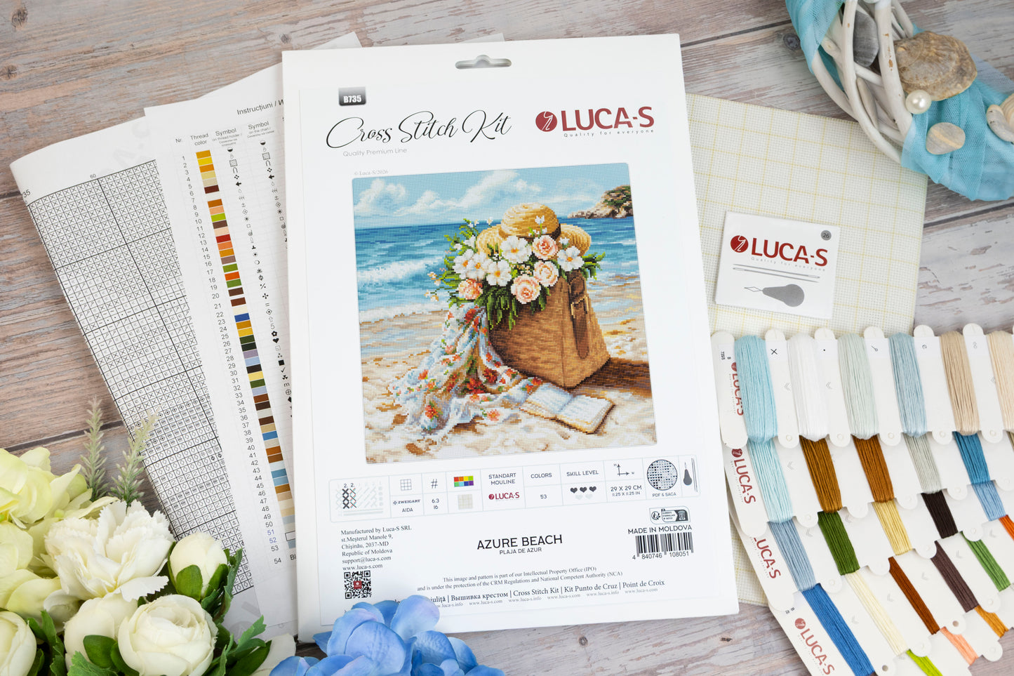 Set de brodat în cruciuliță Luca-S - Plaja de Azur, B735