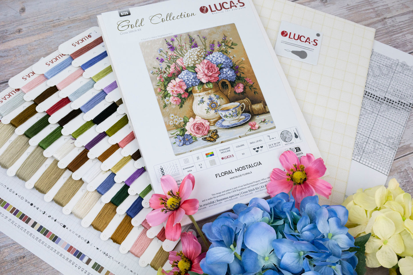 Set de brodat în cruciuliță Luca-S GOLD - Nostalgie Florală, B725