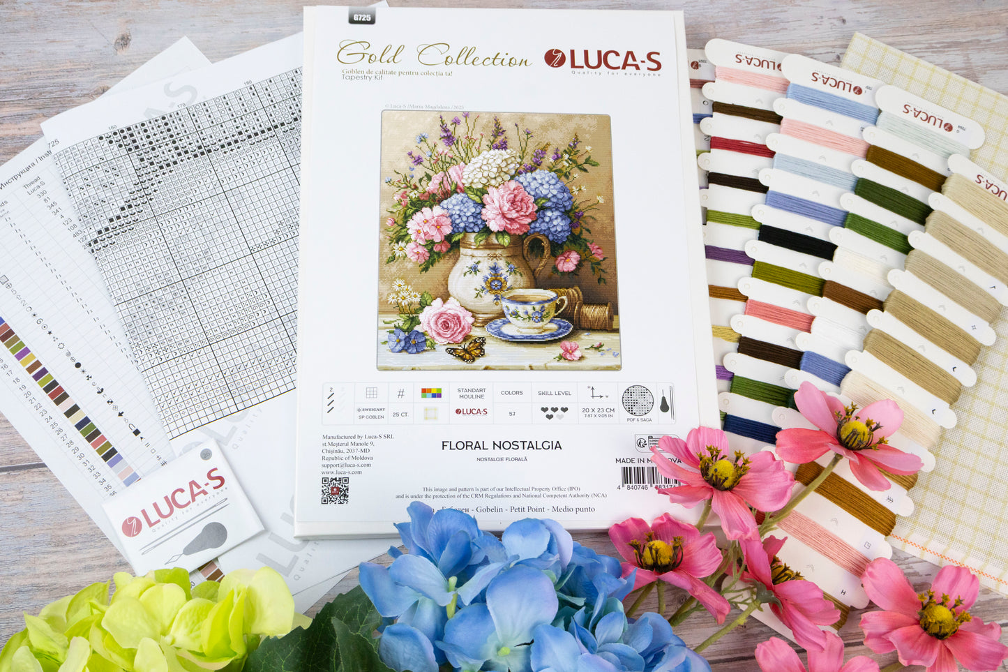 Set de brodat în goblen Luca-S GOLD - Nostalgie Florală, G725