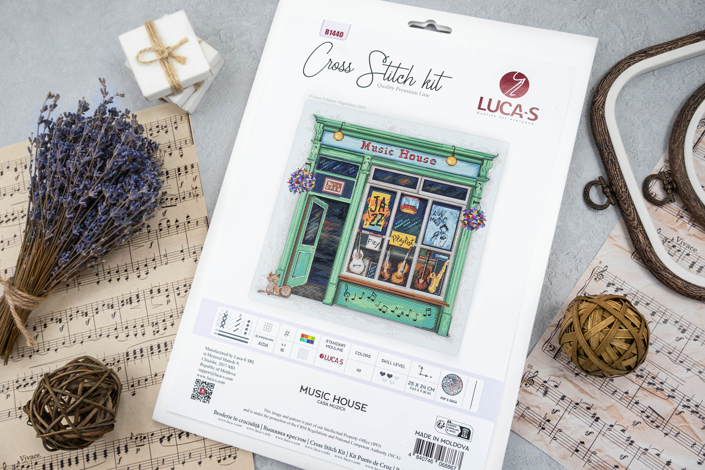 Set de brodat în cruciuliță Luca-S - Casa Muzicii, B1440