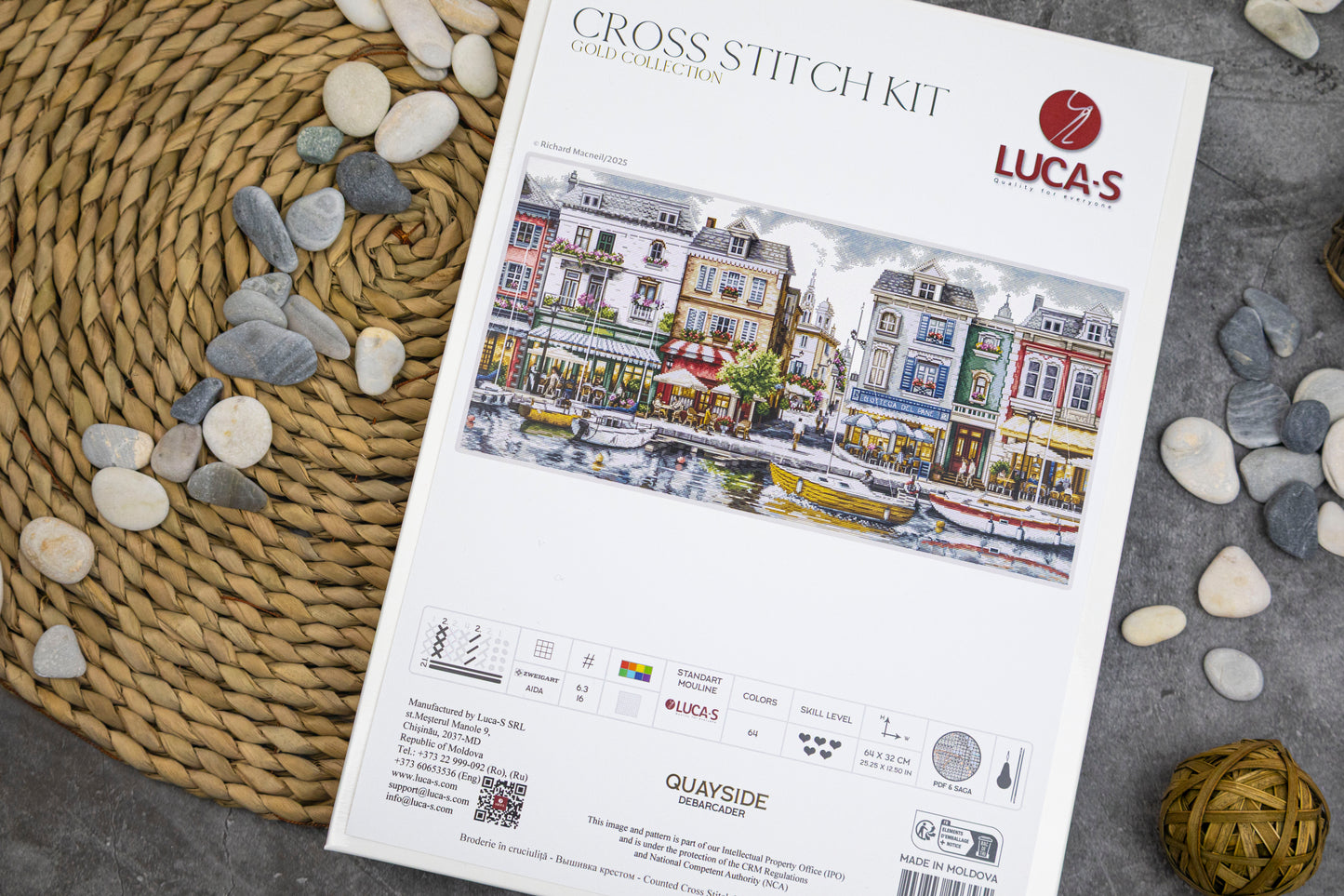 Set de brodat în cruciuliță Luca-S GOLD - Debarcader, BU5103