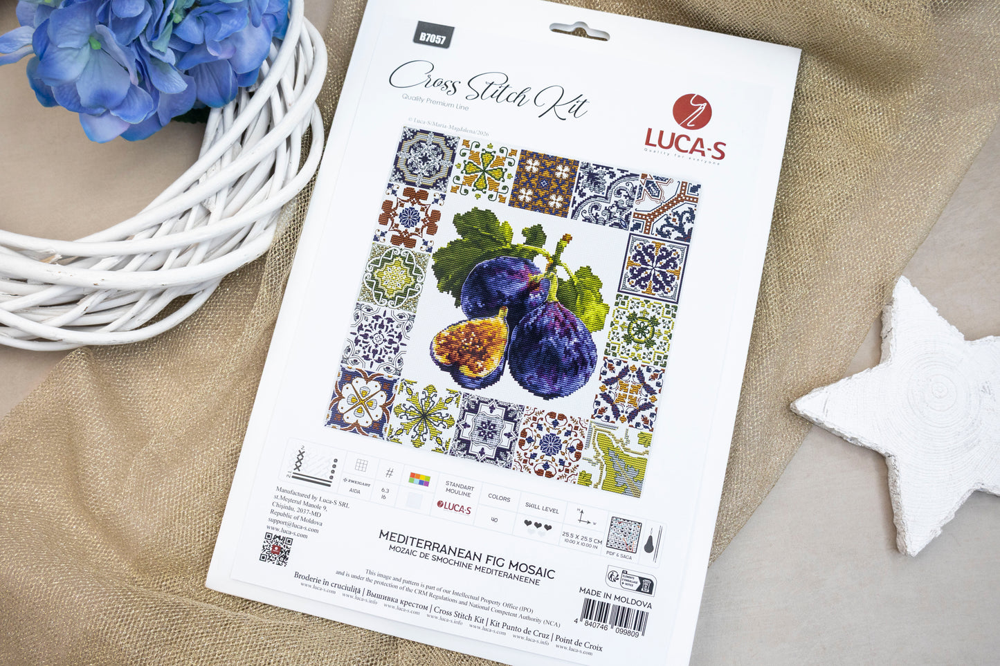 Set de brodat în cruciuliță Luca-S - Mozaic de Smochine Mediteraneene, B7057