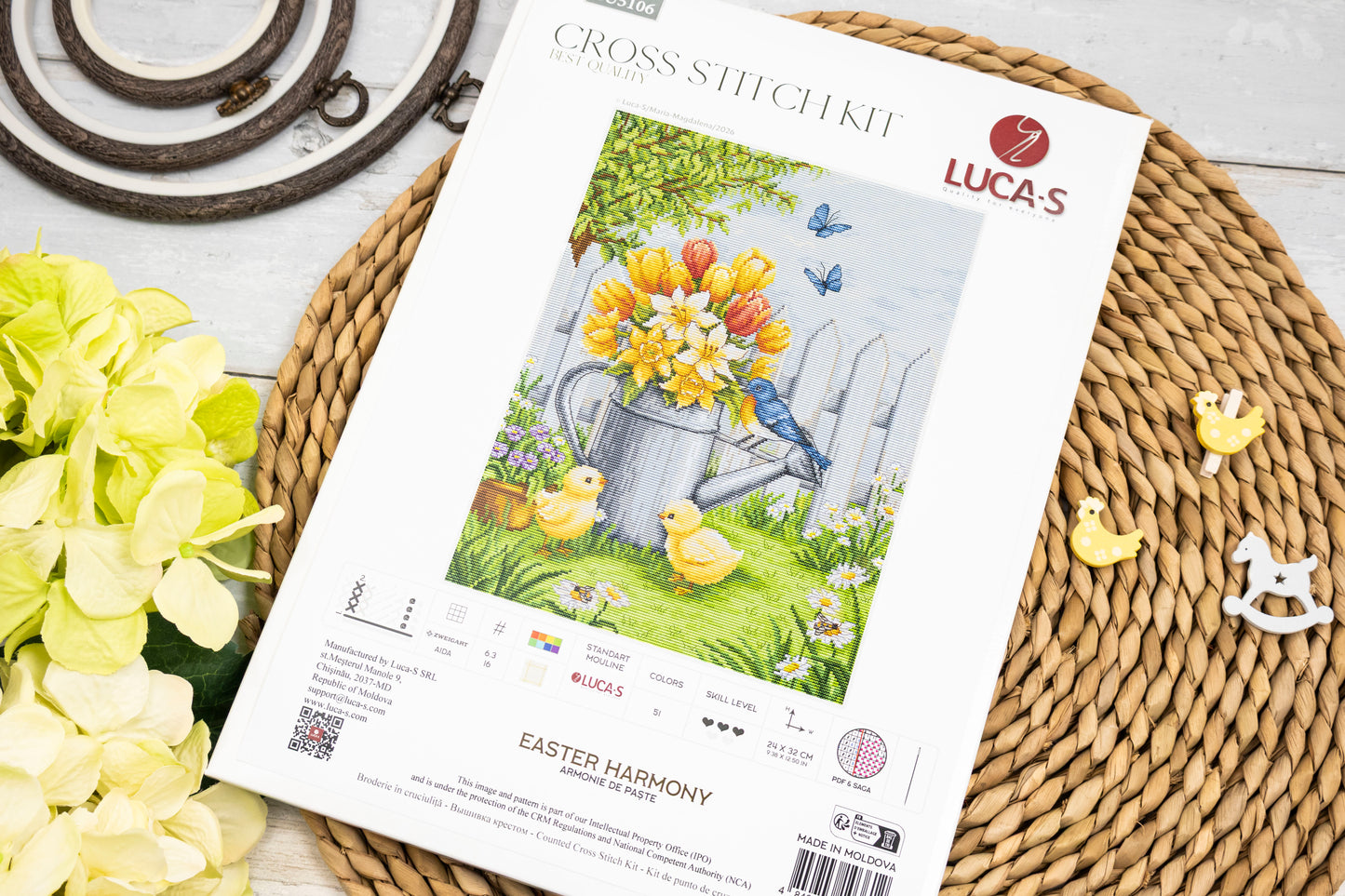 Set de brodat în cruciuliță Luca-S - Armonie de Paște, BU5106