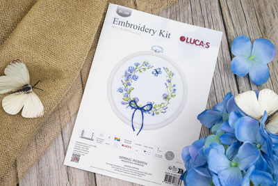 Set de brodat în cruciuliță cu cercul de brodat inclus Luca-S - Renașterea Primăverii, BC108