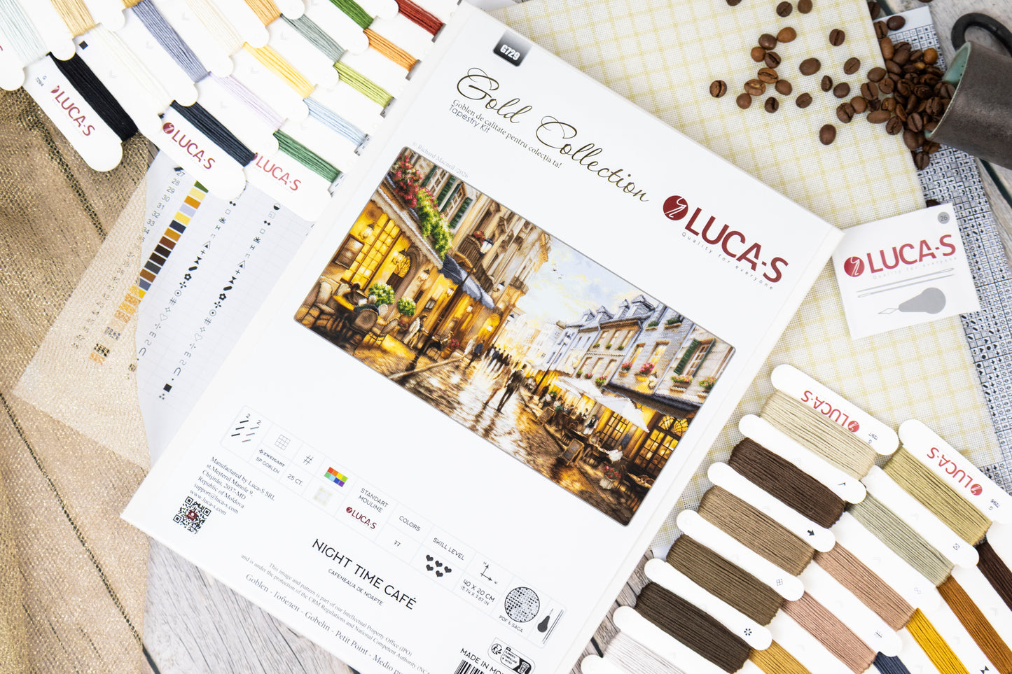 Set de brodat în goblen Luca-S GOLD - Cafeneaua de Noapte, G729