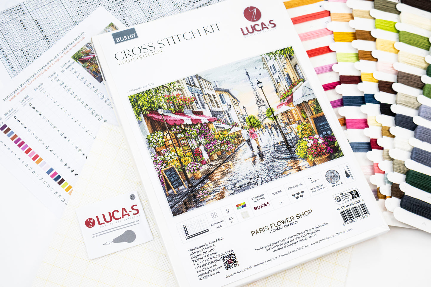 Set de brodat în cruciuliță Luca-S GOLD - Florăria din Paris, BU5107