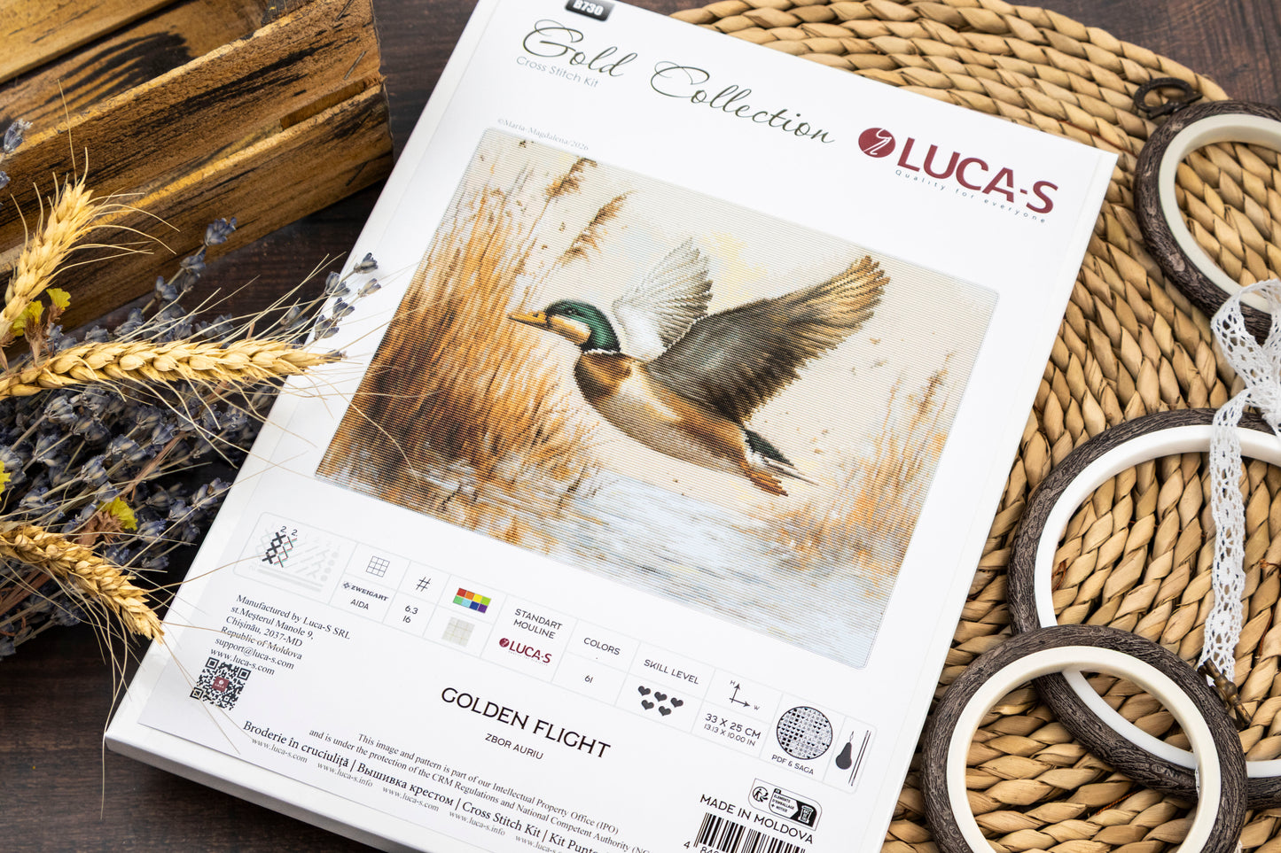 Set de brodat în cruciuliță Luca-S GOLD - Zbor Auriu, B730