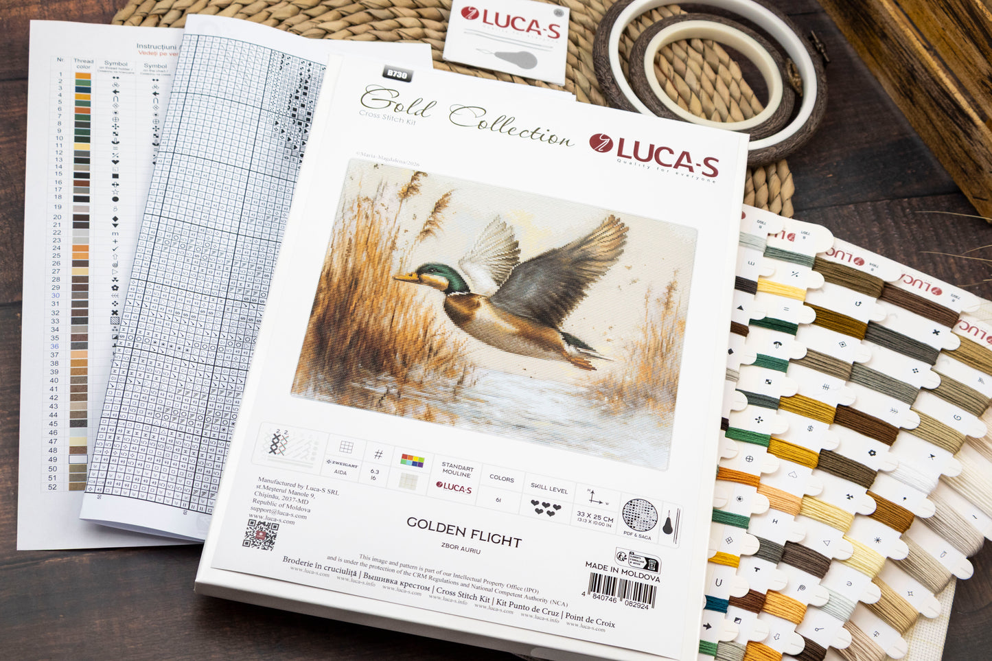 Set de brodat în cruciuliță Luca-S GOLD - Zbor Auriu, B730