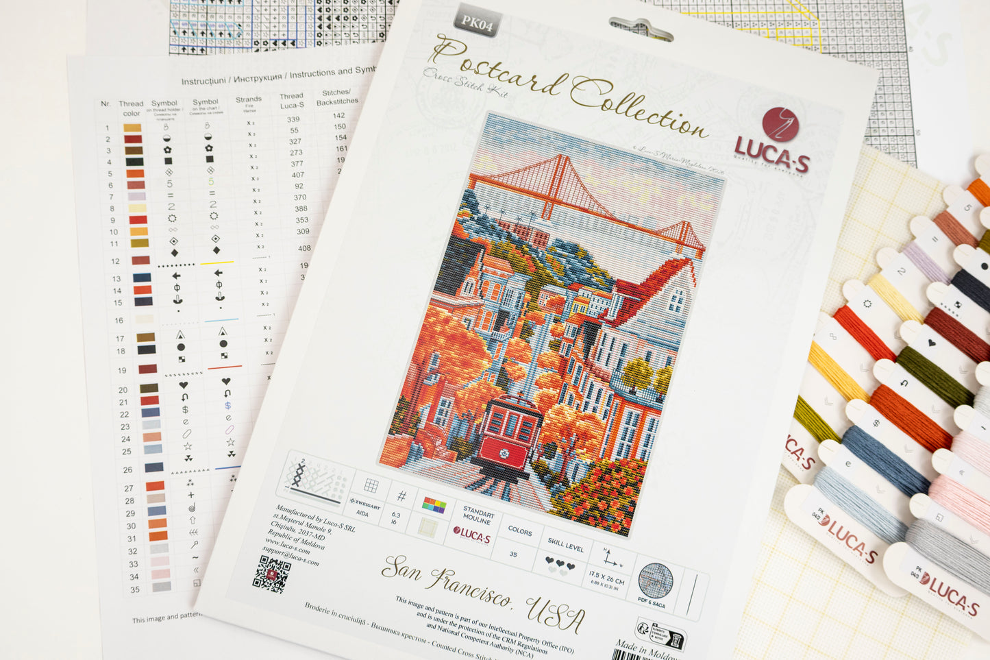 Set de brodat în cruciuliță Luca-S - San Francisco,USA, PK04