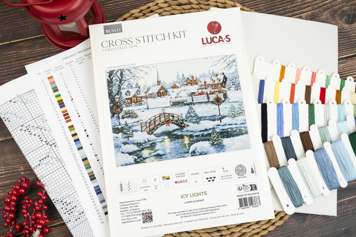 Set de brodat în cruciuliță Luca-S GOLD - Lumini Glaciale , BU5111