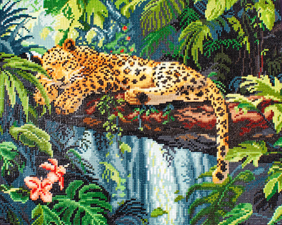 Set pictură cu diamante LetiStitch - Leopard on a Branch, LT02