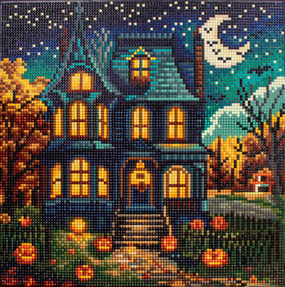 Set pictură cu diamante LetiStitch - Halloween House, LT06