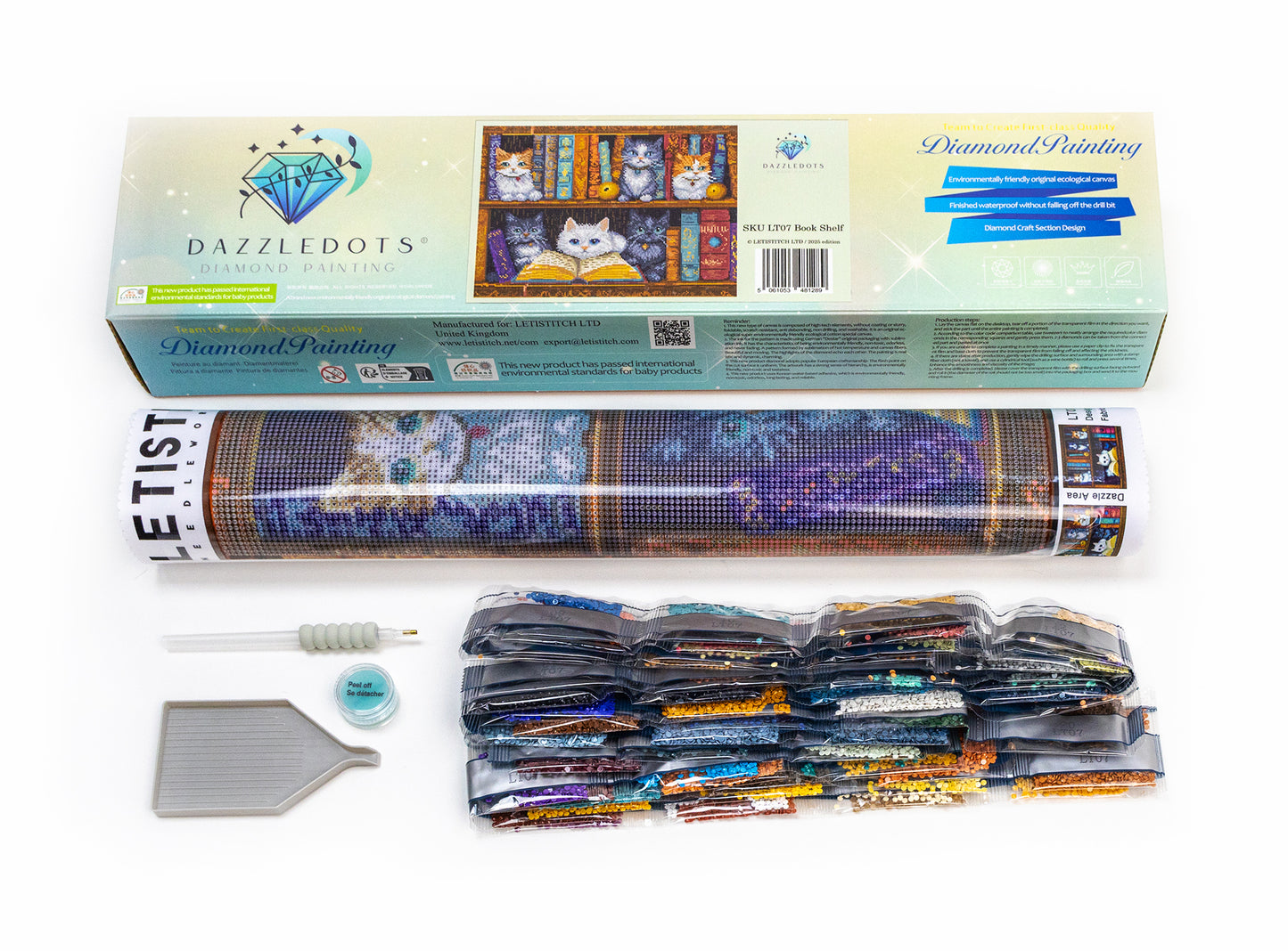 Set pictură cu diamante LetiStitch - Book Shelf, LT07