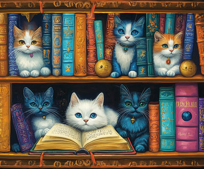 Set pictură cu diamante LetiStitch - Book Shelf, LT07