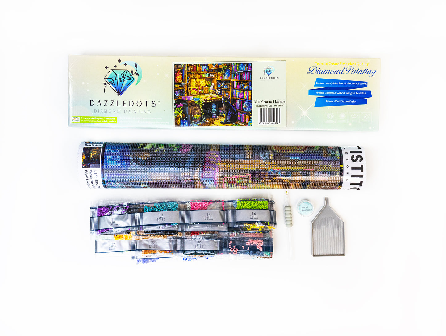 Set pictură cu diamante LetiStitch - Charmed Library, LT11