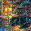 Set pictură cu diamante LetiStitch - Charmed Library, LT11