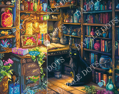 Set pictură cu diamante LetiStitch - Charmed Library, LT11