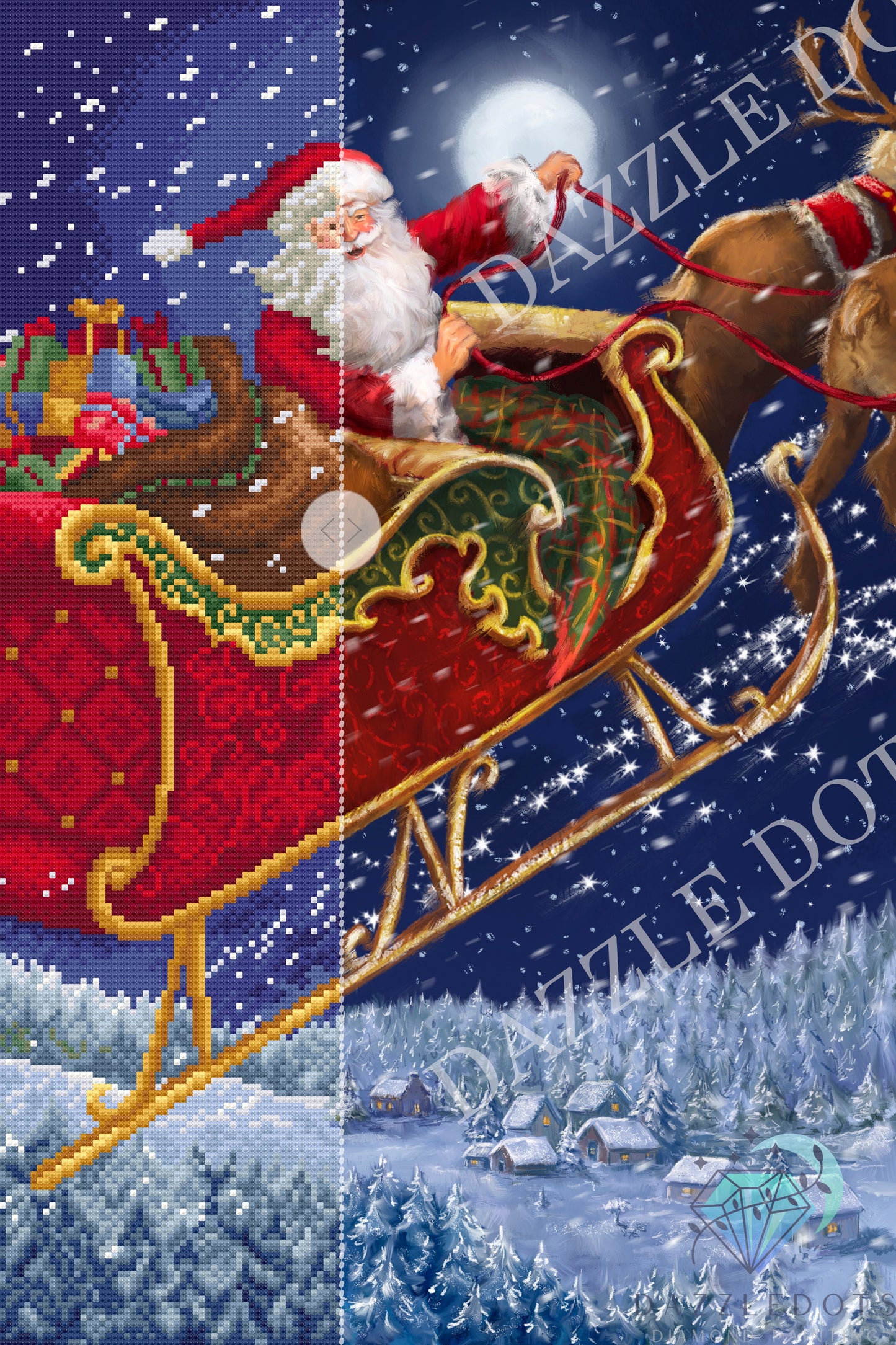 Set pictură cu diamante LetiStitch - Santa Sleigh, LT20