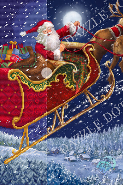 Set pictură cu diamante LetiStitch - Santa Sleigh, LT20