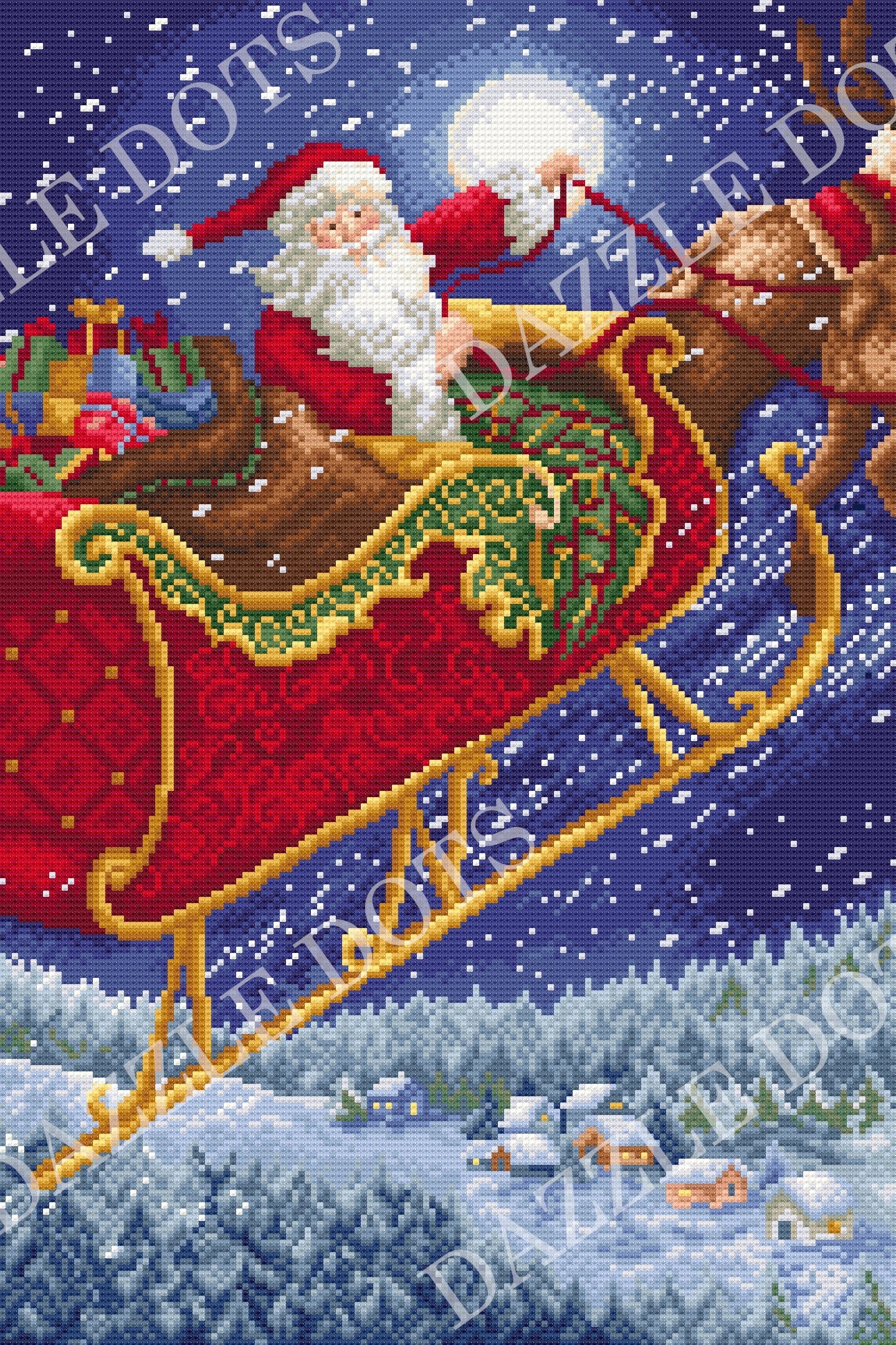Set pictură cu diamante LetiStitch - Santa Sleigh, LT20