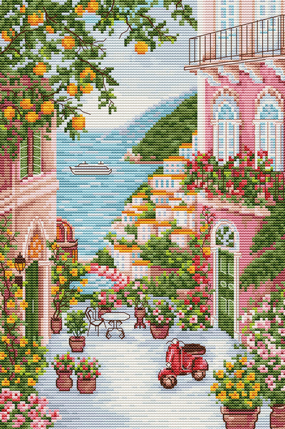 Set de brodat în cruciuliță Luca-S - Positano,Italy, PK02