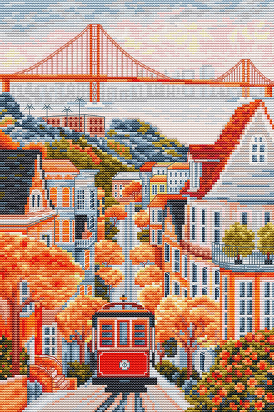 Set de brodat în cruciuliță Luca-S - San Francisco,USA, PK04